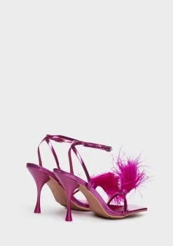 Public Desire Pink Prancy Fluffy Heels