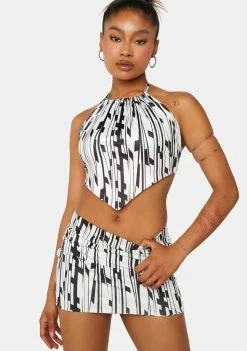 Public Desire Geo Printed Micro Mini Skirt