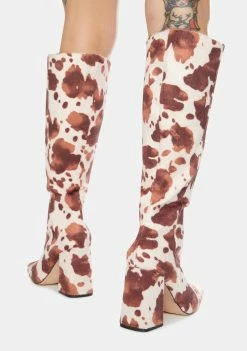 Hot Sale ๐งจ Public Desire Apology Cowhide Knee High ๐ฅพ Boots ๐ 7 Public Desire Apology Cowhide Knee High Boots