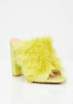 Public Desire Heels Plume Marabou Mules