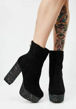 Public Desire Dark Romance Glitter Platform Ankle Boots Boots & Booties