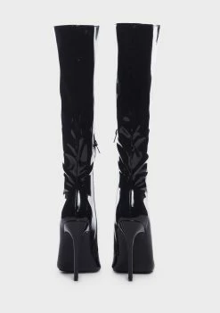 Public Desire Horizon Patent Knee High Boots