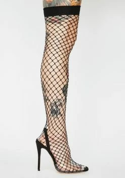 Public Desire Flutter Fishnet Stiletto Heels