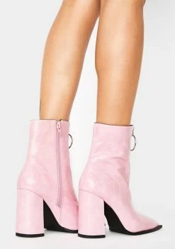 Coupon 🥰 Public Desire 🥾 Boots & Booties Pink Croc Payback Ankle 🥾 Boots ✨ 7 Public Desire Boots & Booties Pink Croc Payback Ankle Boots