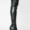 Public Desire Black Ryleigh Over The Knee Boots