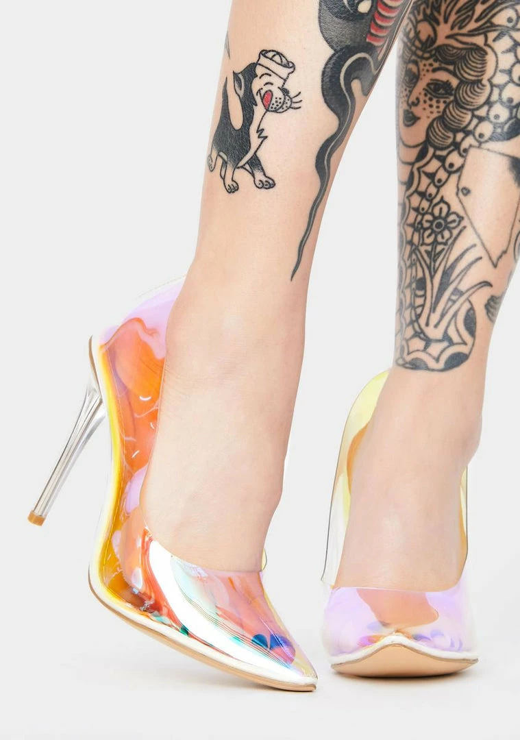 Best Sale โ Public Desire Iridescent Drank Stiletto ๐ Heels ๐ฅ 3 Public Desire Iridescent Drank Stiletto Heels