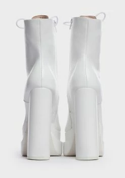 Public Desire White Jupiter Platform Boots