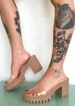 Public Desire Clear Nude Nixie Platform Heels Platforms