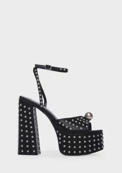 Public Desire Mia Satin Pearl Platform Heels