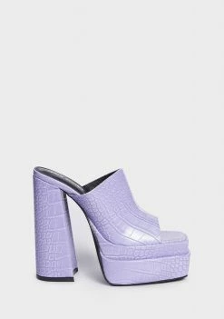 Public Desire Neon Purple Sky High Platform Mules