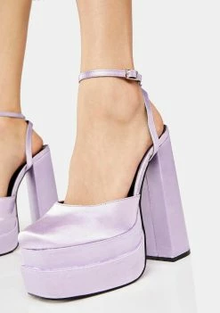 Public Desire Lilac Satin Moonchild Platform Heels