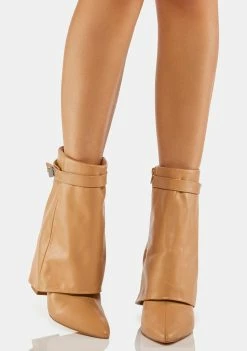 Public Desire Tan Fyre Ankle Boots Boots & Booties