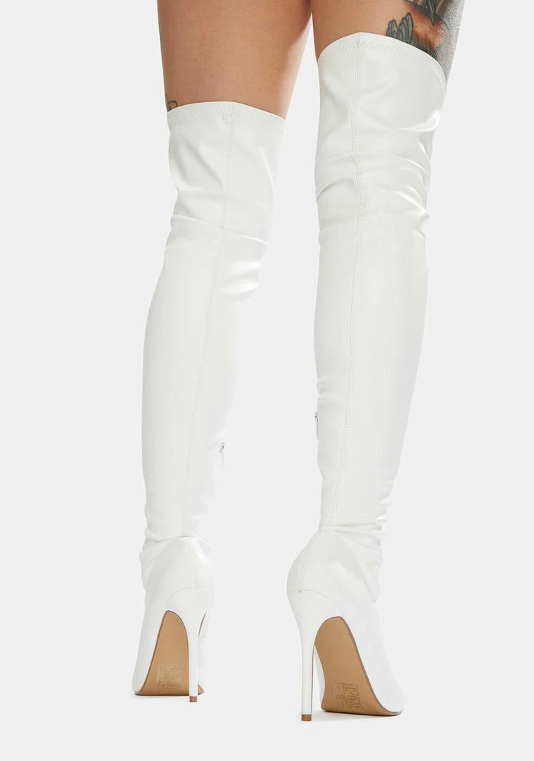 Flash Sale 😉 Public Desire White Confidence Patent Stiletto 🥾 Boots 😍 4 Public Desire White Confidence Patent Stiletto Boots