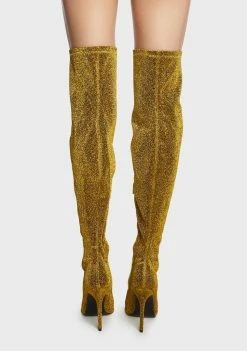 Public Desire Aurora Glitter Boots Thigh High Boots