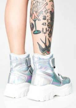 Public Desire Bae Holo Velcro Sneakers