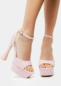 Public Desire Pink Eliza Platform Heels