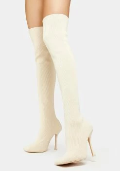 Public Desire Bubbles Knitted Knee High Boots
