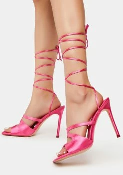Public Desire Wide Fit Secret Lace-Up Heels