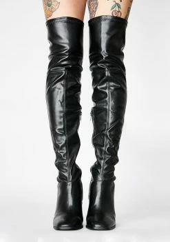 Discount ❤️ Public Desire Black Ryleigh Over The Knee 🥾 Boots 🔥 6 Public Desire Black Ryleigh Over The Knee Boots