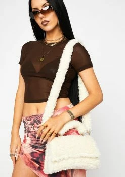 Public Desire Central Ecru Teddy Handbag Bags & Wallets