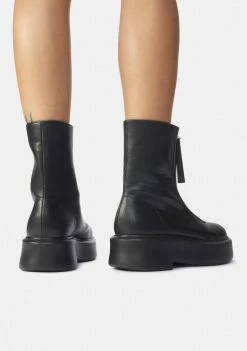 Public Desire Black Leoni Zip Up Ankle Boots Boots & Booties