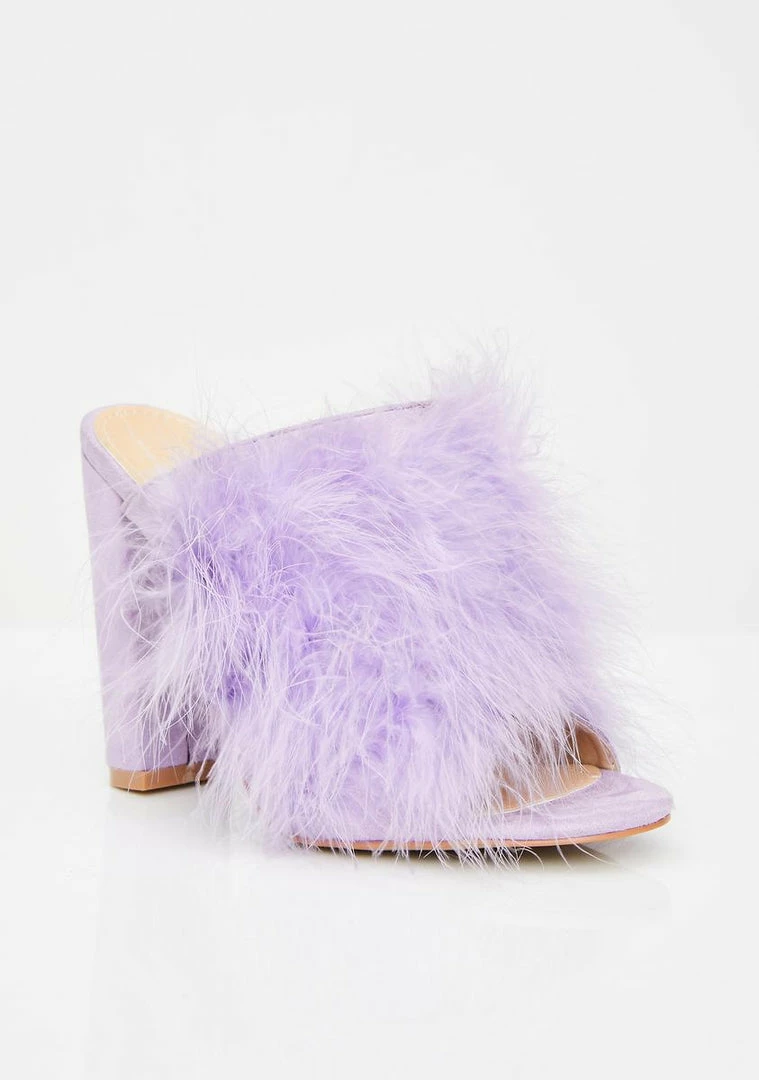Best deal π Public Desire Lilac Plume Marabou Mules π 2 Public Desire Lilac Plume Marabou Mules
