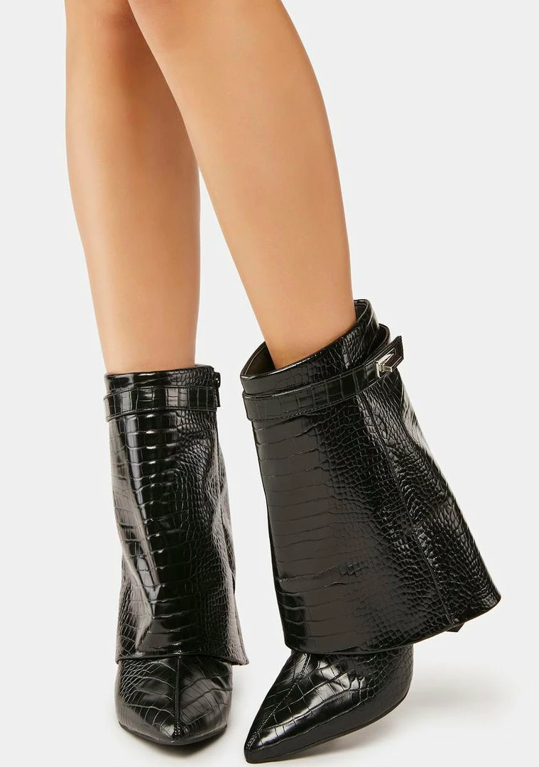Coupon 🌟 Public Desire Black Croc Fyre Ankle 🥾 Boots ✔️ 4 Public Desire Black Croc Fyre Ankle Boots