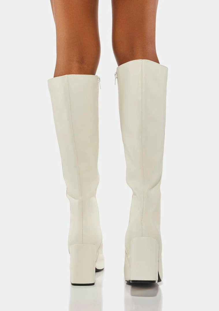 Promo 🔔 Public Desire Apology Vegan Leather Knee High 🥾 Boots Heeled 🥾 Boots 🎁 4 Public Desire Apology Vegan Leather Knee High Boots Heeled Boots