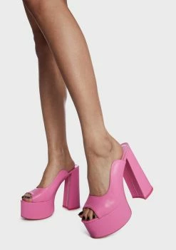 Public Desire Pink Walt Platform Heels