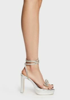 Public Desire Future Bow Platform Heels Wrap Heels