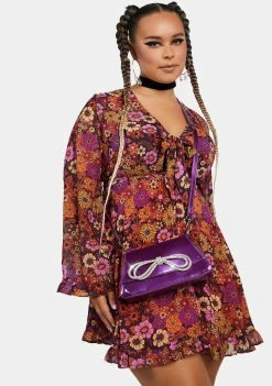 Public Desire Violet The Faya Bow Handbag