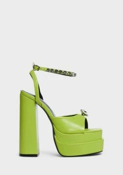 Public Desire Lime Frozen Platform Heels