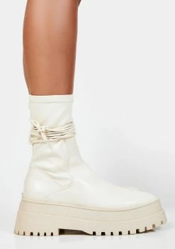 Public Desire Cream Finale Ankle Boots