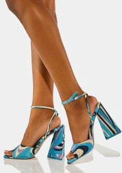 Public Desire Blue Eagle Block Heels