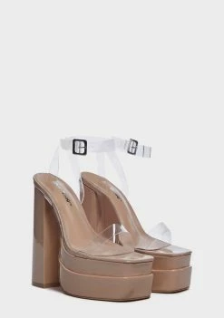 Public Desire Platforms Calla Clear Platform Heels