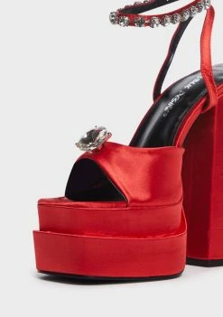 Public Desire Red Frozen Platform Heels