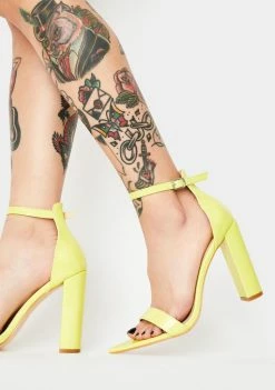 Public Desire Lime Miao Block Heels