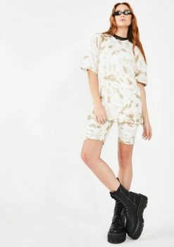 Public Desire Tops Tie Dye Drop Shoulder T-Shirt